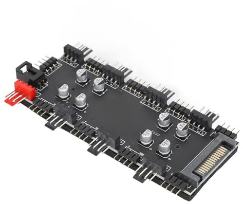 AKLOSIPY 12V 4PIN ARGB and PWM Hub - 8 Channel PC Fan Hub for Expanding Motherboard RGB and PWM Interfaces with Power Supply