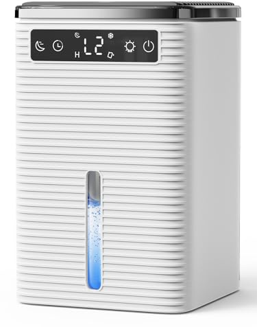 Deumidificatore Casa Muffa, 2500ML, 30dB Ultra Silenzioso, Deumidificatore Portatile per Casa, Ufficio, Bagno, Armadio, Spegnimento Automatico, Timer 2-12 Ore, Dehumidifier con Luce LED, 700ml/24H