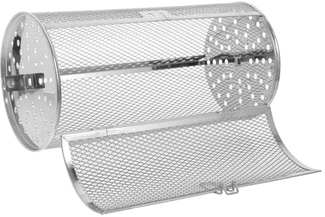 Edelstahl Drehspießgrillkorb für Rotisserie und Ofen, 360° Drehbar