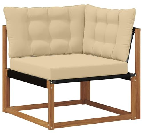 vidaXL Outdoor Ecksofa Massivholz Akazie Natur, Balkonmöbel, moderner Outdoor-Stil, langlebiges Akazienholz-Loungeset für chillige Gartenmomente