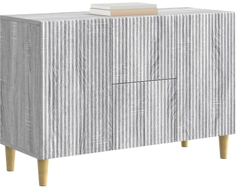 vidaXL Sideboard Graues Sonoma 89 x 34,5 x 60 cm Holzwerkstoff, Wohnzimmerstauraum, rechteckige Anrichte, Vintage Stil, viel Platz, praktische Schranklösung, für Ordnung, Essgeschirr