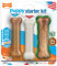 Nylabone, Kauknochen für Welpen und Zahnpflege-Spielzeug für zahnende Welpen, Wohltuender Kauknochen, für kleine Welpen bis 11kg, für sanft kauende/zahnende Hunde, 3er-Starterpaket inklusive Leckerli