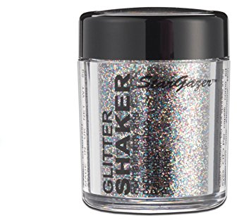 Stargazer Glitter Shaker, Multi. Cosmetic glitter powder for use on the eyes, lips, face, body, hair and nails.