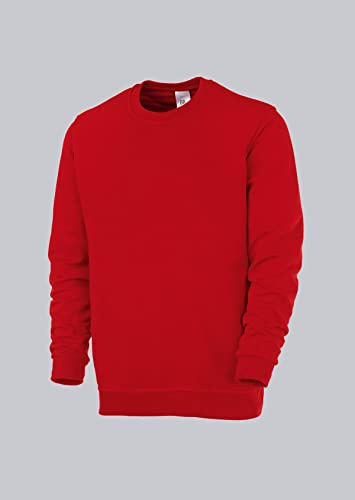 BP 1623-193-81-XS Unisex-Sweatshirt, Lange Ärmel, Rundhalsausschnitt, Strickbündchen an Ärmeln und Saum, 320,00 g/m² Verstärkte Baumwolle, rot, XS