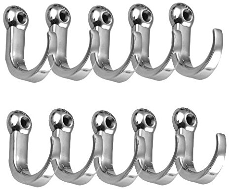 Versandbox24 10 Stück Kleiderhaken Edelstahl A4 Deckenhaken Handtuchhaken Wandhaken Mantelhaken