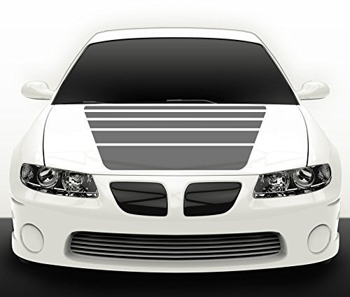 Grandora Autoaufkleber Streifen Mittelgrau Auto Tuning Motorhaubenaufkleber Sport Tattoo Motorhaube X7010
