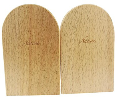 Serre-livres simples en bois de hêtre naturel de style japonais pour étagère - Couleur bois