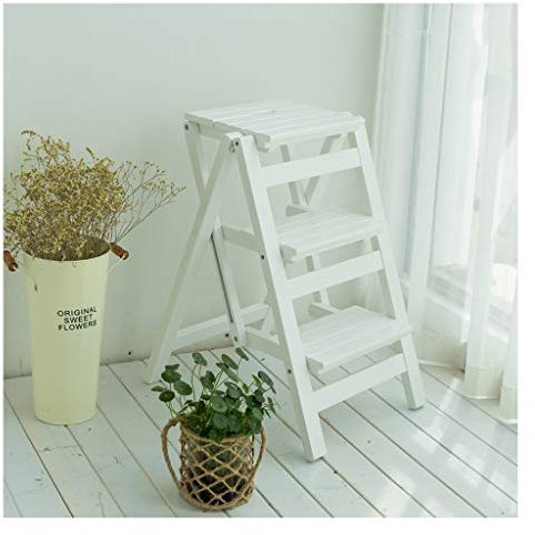 Marchepieds escamotables Escabeau Domestique Multifonction Repliable À Chevrons Échelle Bois Massif Épaississant Échelle Ascendante Usage Double Étagères (Color : D)