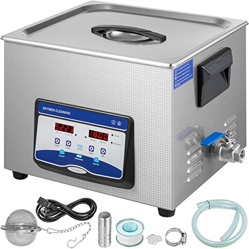 VEVOR Nettoyeur Digital Affichage Ultrasonique Appareil de Nettoyage Ultrason Nettoyeur de Bijoux Machine Ultrasonique 220V (15L)
