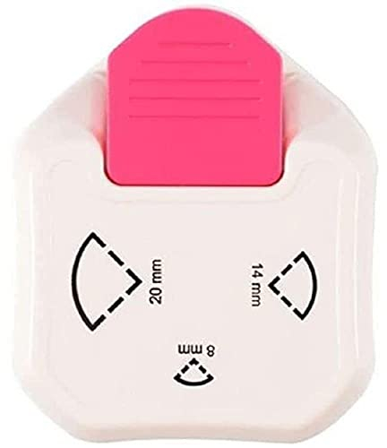 Vaessen Creative 3-in-1 Etiketten Eckenstanzer Ticket, 8,14,20mm, Ecken Nach Innen Abrunden