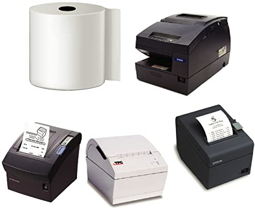 ACROPAQ - 10 x Rouleau carte bancaire - 80 mm x 80 mm x 92,2 m, Rouleaux de papier thermique de qualité supérieure, Sans BPA, Pour les imprimantes de reçus - Papier tpe, Rouleaux CB thermique