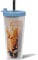 Dodoko Reusable Boba Cup with Straw - 17 oz Blue Bubble Tea Cup for Iced Coffee, Smoothies to Go