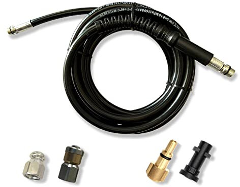 Hochdruckschlauch 3 bis 100 Meter - Für Hochdruckreiniger - Geeignet für LAVOR & Kärcher K-Serie - für Ablassen von Verstopfungen und Reinigen von Abflüssen Rohrreinigungsschlauch (5 Meter)