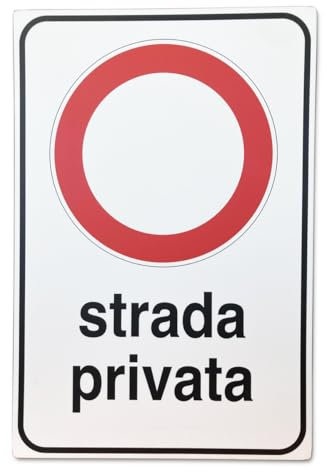 ►Segnaletica di Sicurezza sul lavoro - Proprietà Privata - DIVIETO DI TRANSITO STRADA PRIVATA - Cartello plastica rigida (Forex® 3mm) - f.to 300 x 450 mm (42.041)