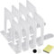 DARUITE Buchstütze Buchstützen Metall Bücherhalter Bücherstützen Bücherständer Book Holder Bücherregal Kinder, Bücherstütze für DVDs, Büro, Schule, Bibliothek (Weiß 4 Paar,126 x 147 x 170 mm)