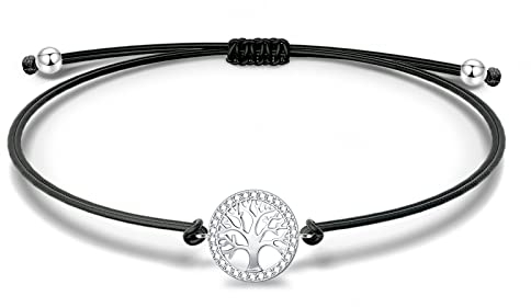NINAWISH Armband Damen Silber, Freundschaftsarmband FußKette Damen, Lebensbaum Kette, Armband MäDchen, Lebensbaum Armband, Erstkommunion Geschenke Mädchen, Armreif Damen, Armband Herren