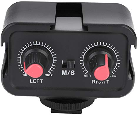 Kamera-Audio-Mixer, Kamera-Mikrofon-Mixer Ws-v2 2-Kanal-Universal-Mikrofon-Audio-Adapter-Mixer mit 3,5-mm-Eingang, Geeignet für DSLR-Kameras und Camcorder