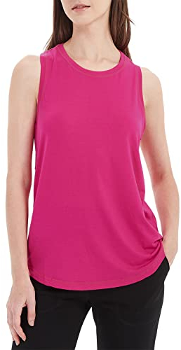 sissycos Damen Sport Tank Top Ärmellos, Sanft Racerback Shirt Rundem Ausschnitt für Fitness Yoga Beiläufig(Pitaya Rosa,XL)