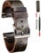 20mm Leder Uhrenarmbänder für Männer, dünnes weiches Weich Horween Leder Uhrenarmband mit Schnellverschluss Vintage Watch Wrap