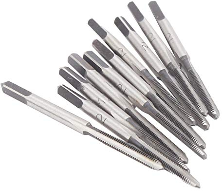 10 Stück M2 Gewindebohrer, Gewindebohrer Handgewindebohrer Stecker Gewindebohrer Set Manuelle Gerade Nuten Kohlenstoffstahl Werkzeug