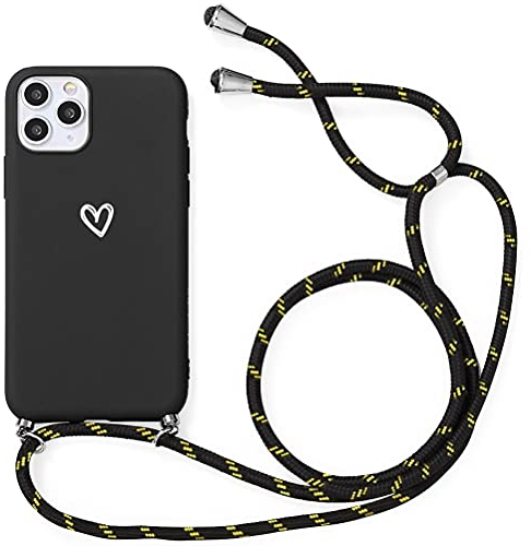 Yoedge Handykette Hülle für Huawei P20 Lite, Handyhülle mit Kordel Einstellbar Abnehmbar Umhängen Kette Stylische Stoßfeste TPU Weißes Herz Silikon Schutzhülle für Huawei P20lite (5,84), Blatt Frau