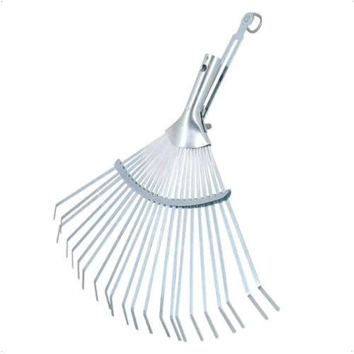 Rekord Laubbesen (Metall) mit Ring (verzinkt) - verstellbare Arbeitsbreite 27-50 cm - ohne Stiel, Laubrechen, Fächerbesen, Laubharke, Laubfeger, Drahtlaubbesen