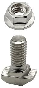 KLAK 20 - Hammerkopfschraube T-Schraube M5 12mm Nut 6 Aluprofil 20-er 10 Stück + Mutter