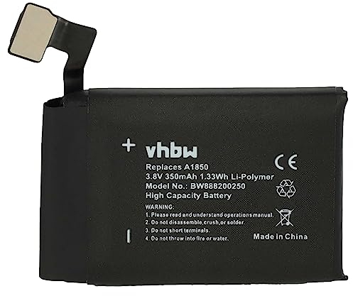 vhbw Batería Compatible con Apple Watch Serie 3 42mm, MR362LL/A smartwatch, Reloj de Actividad (350 mAh, 3,8 V, Li-Poli) + Herramientas
