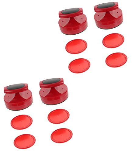 Toyvian 2 Sätze Von Großartigen Torwartteilen Für Innenbereich Liefern Street Full Mm Drücker Luftgriffe Puckschlägel Eisraum Ersatz Rot Zubehör Tische Stürmer Paddel Für Tor Mini