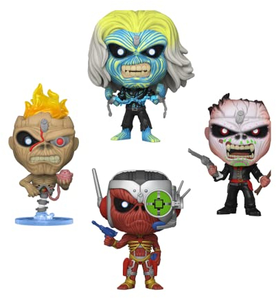 Funko Pop! Rocks Iron Maiden Glow in the Dark 4 pack Eddie Vinyl Figure One Size, Black (FUN69586)