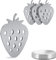 Marzoon 4 Magnetische Tischdeckenbeschwerer aus Edelstahl, Tischtuch-Halter mit Magnet, Silber (Erdbeere) - Praktische Tischdeckengewichte für Garten & Innenbereich