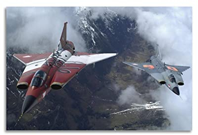 Fighter Plane Poster Saab 35 Draken Fighter Jet Missiles Poster Dekorative Malerei Leinwand Wandposter und Kunstbild Druck Moderne Familie Schlafzimmer Dekor Poster