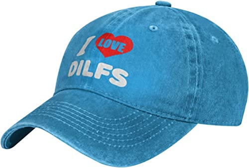 Herren Damen Distressed Basecap Ich Liebe Dilfs Hip-Hop-Hut Reine Farbe Baseballkappe Vintage Baseball Cap Für Kletter Sport Draussen