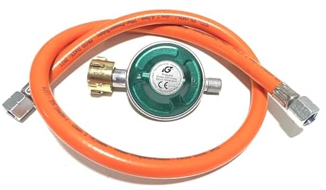 LPG-Megastore Gasregler Druckminderer 50mbar 1,5kg/h mit 80cm Gasschlauch
