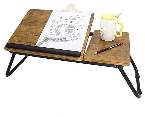 Laptoptisch Tisch klappbar, Laptopständer höhenwinkelverstellbar, multifunktionales Frühstückstablett, Nachttisch, Betttablett, tragbarer Tisch für Bett, Sofa, Balkon, Erkerfenster, Außenber