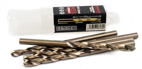 Ferrcan HSS Metallbohrer DIN338 M35 5% Kobalt Turbomax zum Bohren in Edelstahl, Eisen und anderen Metallen Packung mit 5 Stück pro Maß (4.5mm)