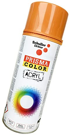 BISOMO Lackspray Acryl Sprühlack Prisma Color RAL, Farbwahl, glänzend, matt, 400ml, Schuller Lackspray:Tieforange RAL 2011
