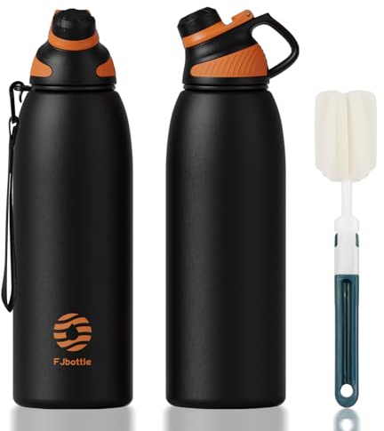 Fjbottle Gourde Isotherme avec Couvercle Magnétique - 400ml/600ml/800ml/1L/1.5L - Bouteille Isotherme Étanche sans BPA, Gourde Inox Bouche Standard, Gourde Enfant pour Sport, Gym, Voyage