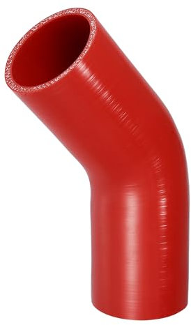 X AUTOHAUX 1 tuyau coudé universel en silicone de voiture de 57 mm ID 102 mm de long à 45 degrés Rouge 4 plis 5 mm d'épaisseur Tuyau de refroidissement pour entrée d'air/Turbo/Intercooler Tube de