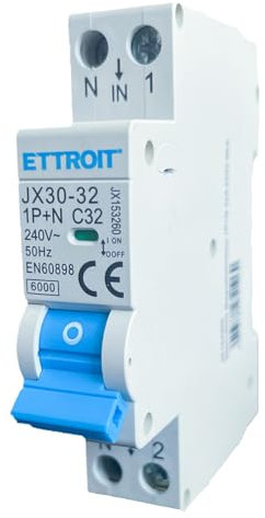 ZOREI Interruttore Magnetotermico Automatico, 1P+N 220V 6KA, Salvavita Stotz, Occupa 1 Modulo DIN, Disponibile 6A 10A 16A 20A 25A 32A (1P+N 32A 6KA)