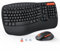 MEETION Wave - Teclado ergonómico y mouse inalámbrico, USB/Bluetooth Wave Ergo con reposamuñecas, rueda oscilante ajustable de 4 DPI, mouse inalámbrico silencioso recargable para Windows/Mac/Android
