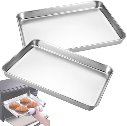 Teglie Per Forno Da Cucina 2 Pezzi Grandi Teglie Rettangolari, Teglie Da Forno In Acciaio Inox Teglia Per Forno, Vassoio Di Servizio Antiaderente Teglie, Teglia Resistente Al Calore(60x40x3cm)