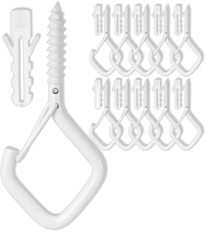 10 Stück Schraubhaken, Wandhaken, Deckenhaken, Schraubhaken Edelstahl für Pflanzen, Blumentöpfe, Dekorative Lichter und Tassen Verwendet Werden, Weiß