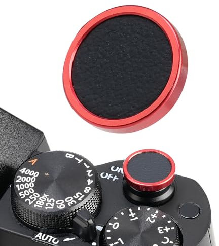 FOTGA 2er-Pack Kameraauslöser PU-Leder weicher Auslöser passend für Fuji X-M5 X-T50 X100VI X-T5 X-T4 X-T3 X-T30 II X-E4 X-E3, für Nikon ZF DF, für Leica M10 M9 M8 M7(Rot mit Schwarz