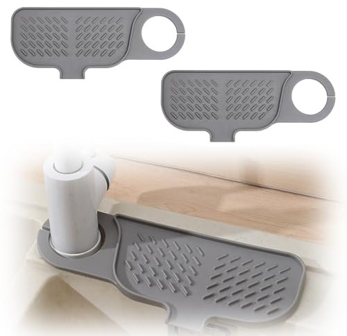 arrderly 2-Pack Rotatable Silicone Sink Splash Guard, Faucet Splash Guard, Silicone Sponges Holder Washing Up Liquid Tray for Sink Faucet Mat for Bashroom Kitchen