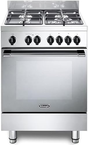 GEMMA 66 ML - Cucina a gas con forno elettrico, 60x60 cm, Inox, 4 fuochi