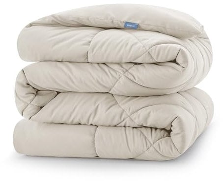 CozyLux Bettdecke 220x240 cm für 4 Jahreszeiten, Steppdecke Mikrofaser 300gsm, Ganzjahresdecke 240x220, Super Weiche Zudecke Schlafdecke Atmungsaktive 220 x 240, Beige