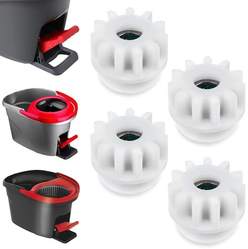Lnngub 4 piezas de repuesto de plástico Spin Mop cubo cubo de embrague engranaje piñón de repuesto de 2,5 cm Spin Gear reemplazo para O-Cedar/para Vileda Easywring RinseClean (blanco)