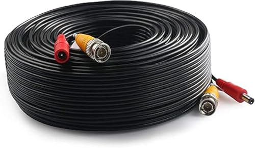 MaxSell BNC Überwachungskamera-Kabel, 5-50 m Länge, kompatibel mit DVR/CCTV/AHD/CVI/TVI-Systemen, Schwarz (50 m)