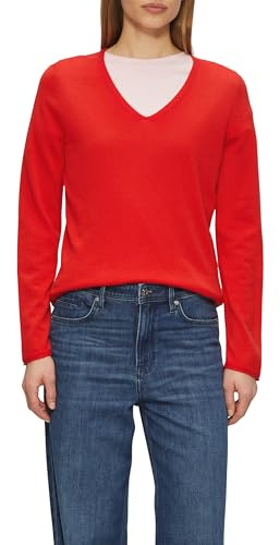 s.Oliver Feinstrickpullover mit V-Ausschnitt und Rollkante am Saum